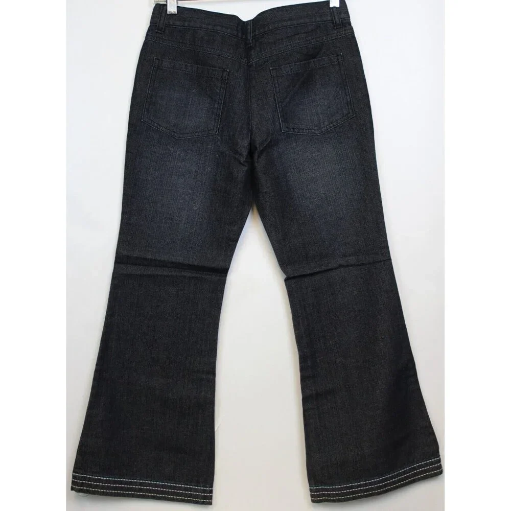 2008 Gymboree Petit Mademoiselle Pickstitch Flare Denim Jeans Dark 10 Plus